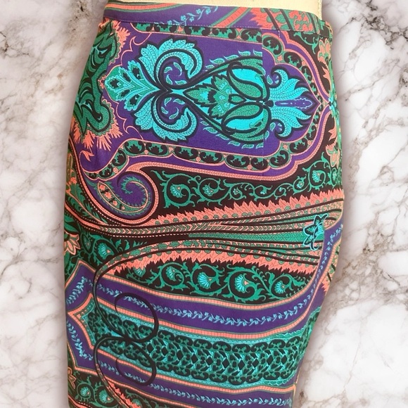 Plenty by Tracy Reese Purple Multicolor ‘Paisley Pencil Skirt’ Size 2 Petite - Picture 15 of 15